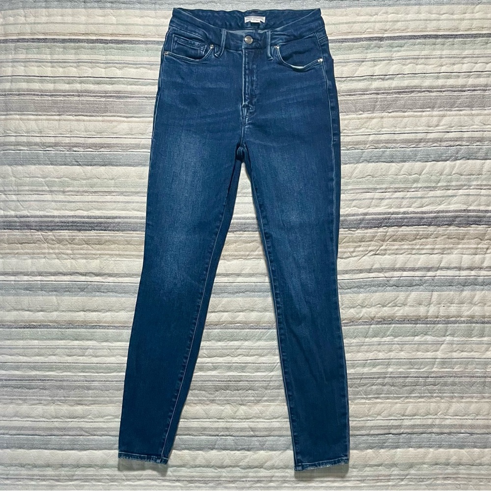 Good American Dark Blue Wash Skinny Jeans